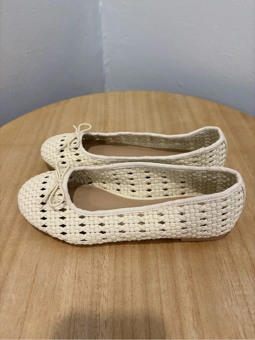 Cat & Jack Cream Woven Ballet Flats